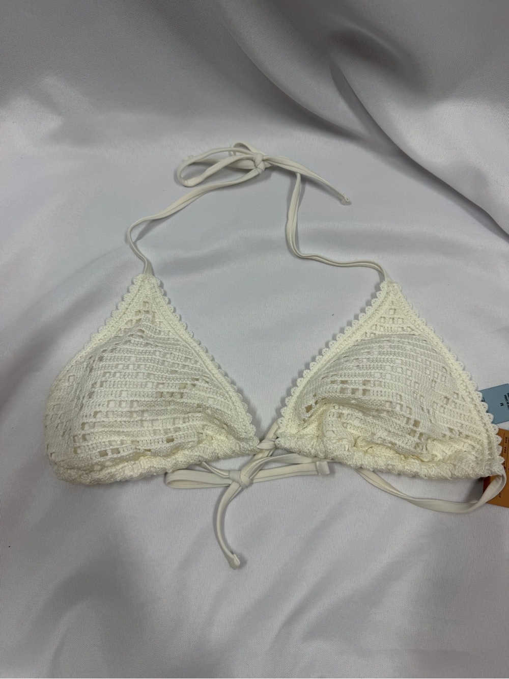 NWT Shade & Shore | Crochet Knit White Padded Swim Top Women's Size Medium
